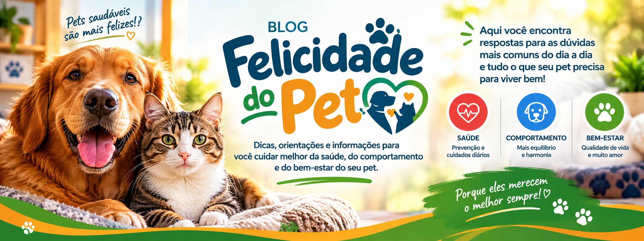 Cães e gatos felizes juntos